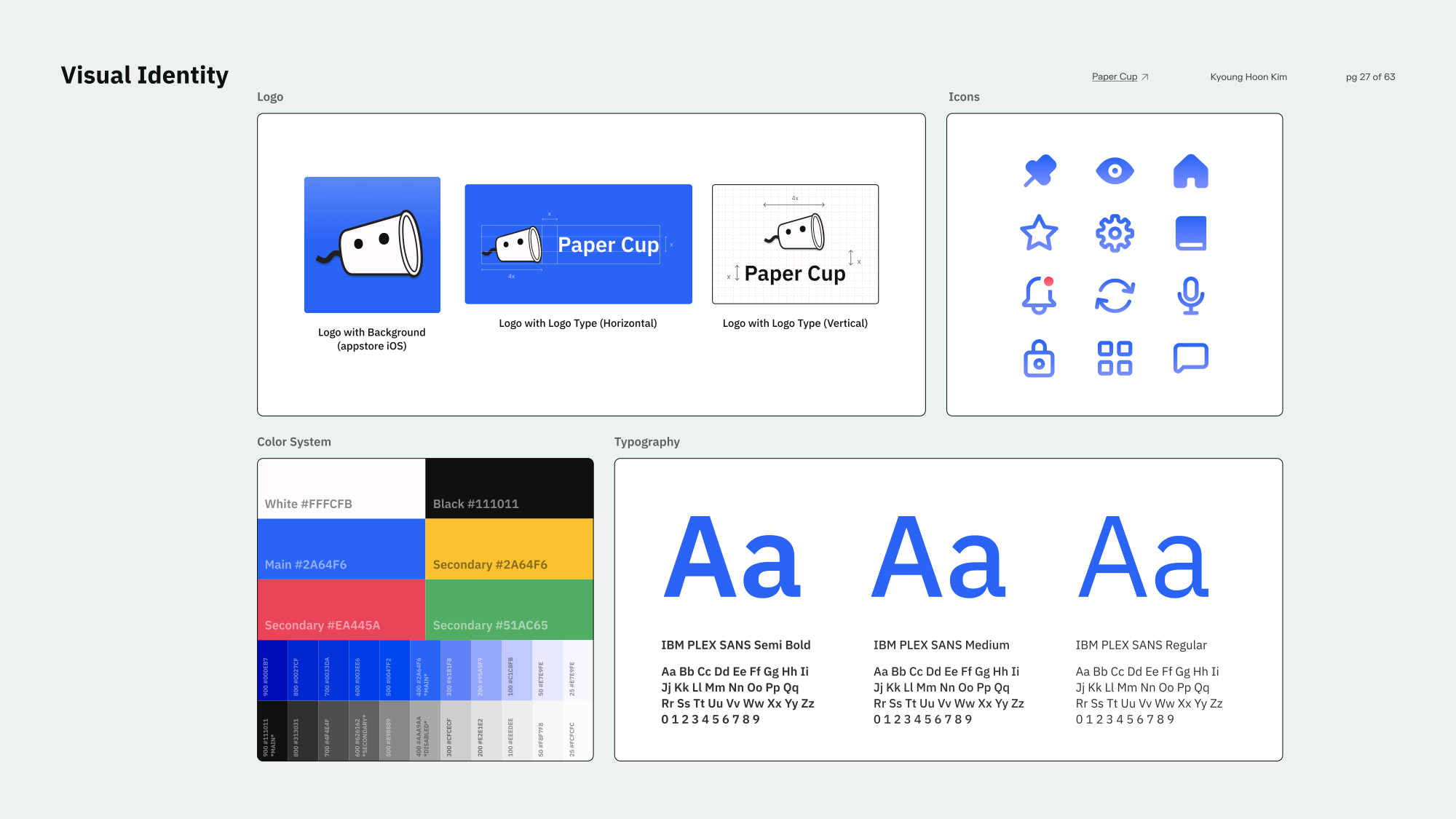Visual identity: logo lockups, color palette, typography and iconography
